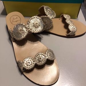 Jack Rogers 'Lauren' Sandal - sz 9.5 - Platinum